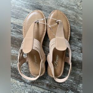 2 for $15 sale: NWOT forever tan slip on corded thong sandals - 8